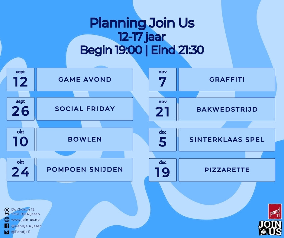 Join Us activiteit (12 - 17 jaar): Pompoen snijden